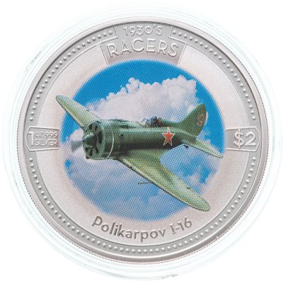купить Острова Кука 2 доллара (dollars) 2006 "Воздушные гонки 1930-х - И-16"