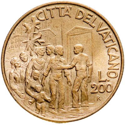 купить Ватикан 200 лир 1994