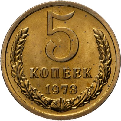 купить 5 копеек 1973 штемпельный блеск
