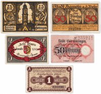 Купить Германия (разные земли) набор из 5 нотгельдов 1917-1920