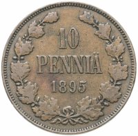 Купить 10 пенни 1895, монета для Финляндии