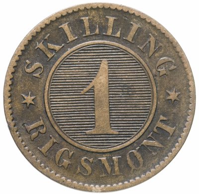 купить Дания 1 скиллинг ригсмонт (скиллинг-ригсмёнт, skilling rigsmont) 1856