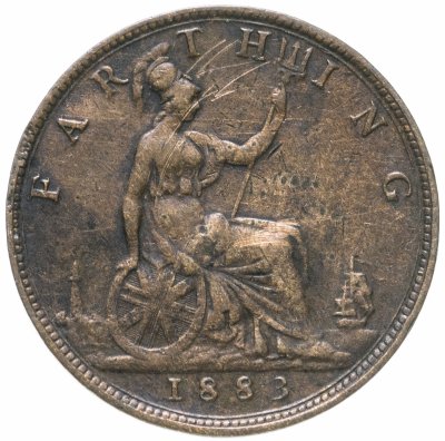 купить Великобритания 1 фартинг (farthing) 1883