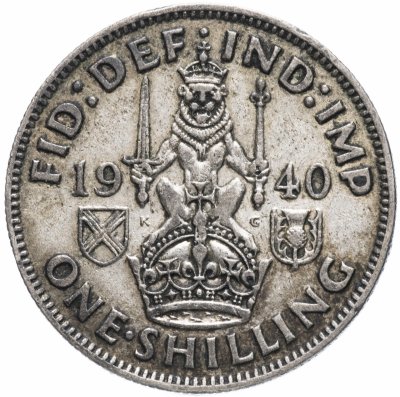 купить Великобритания 1 шиллинг (shilling) 1940 Шотландский шиллинг - лев, сидящий на короне