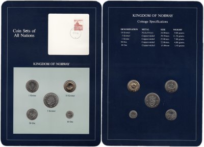 купить Серия "Наборы монет всех стран мира" - Норвегия (набор из 5 монет и 1 марки в буклете)