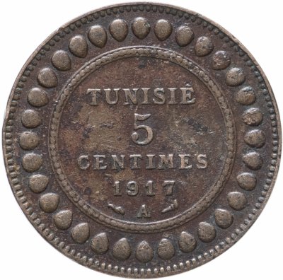 купить Тунис 5 сантимов (centimes) 1917