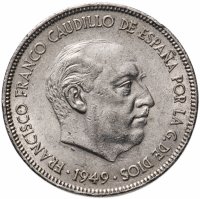 Купить Испания 5 песет (pesetas) 1949