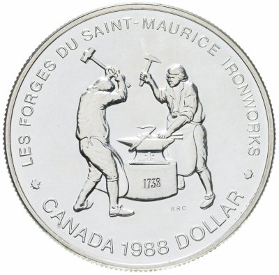 купить Канада 1 доллар (dollar) 1988 "250 лет кузницам Сен-Мориса"