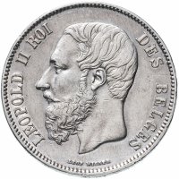 Купить Бельгия 5 франков 1870