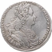 Купить 1 рубль 1727 Петр II, московский тип