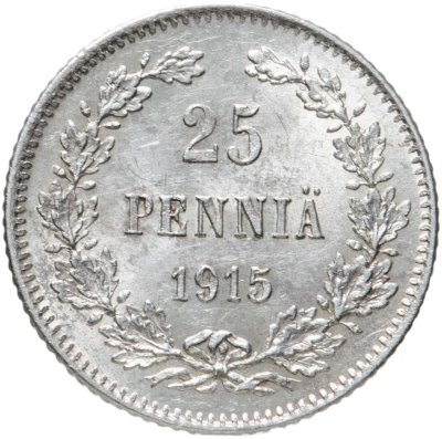 купить 25 пенни (pennia) 1915 S, монета для Финляндии