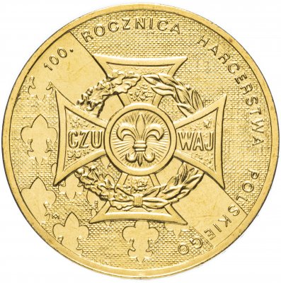 купить Польша 2 злотых 2010 "100 лет польских харцеров (100. rocznica Harcerstwa Polskiego)"