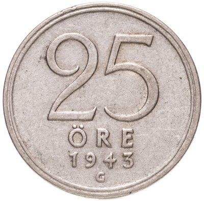 купить Швеция 25 эре (ore) 1943