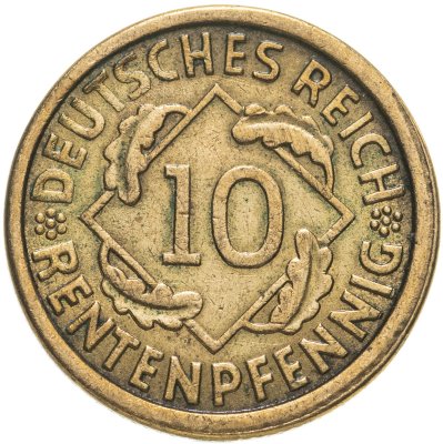 купить Германия 10 рейхспфеннигов 1924 "J" — Гамбург