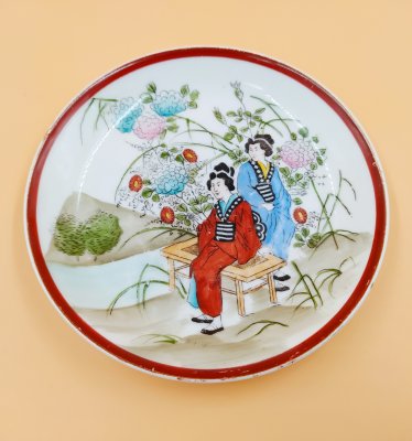 купить Блюдце в стиле шинуазри, фарфор, роспись, СССР, 1920-1930 гг.