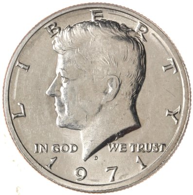 купить США 50 центов (1/2 доллара, half dollar) 1971 Kennedy Half Dollar (Кеннеди) знак монетного двора "D" - Денвер США