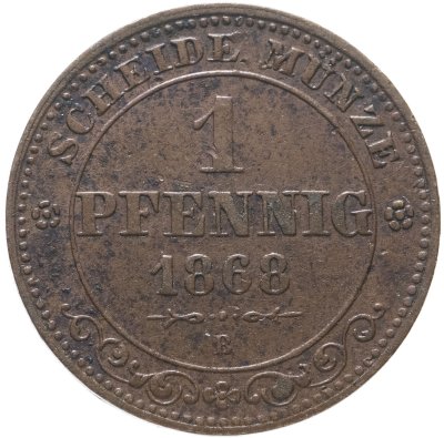 купить Германия, Саксония 1 пфенниг "B" 1868