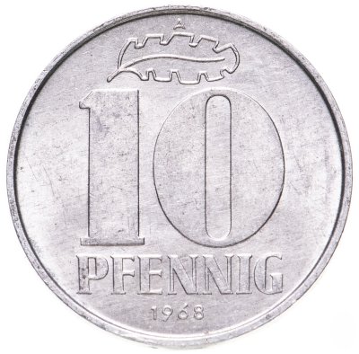 купить Германия 10 пфеннигов 1968 A