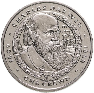 купить Фолклендские острова 1 крона 2007 "Чарльз Дарвин"
