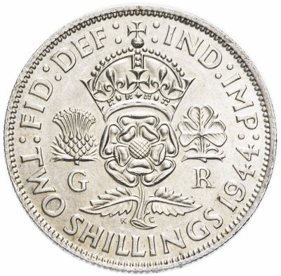купить Великобритания 2 шиллинга (флорин, shillings) 1944