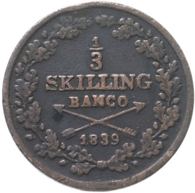 купить Швеция 1/3 скиллинга банко (skilling banco) 1839