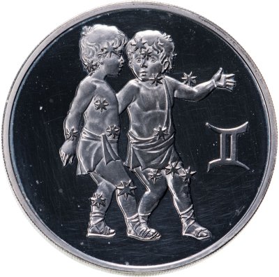купить 3 рубля 2004 ММД Proof "Близнецы - Знаки зодиака"