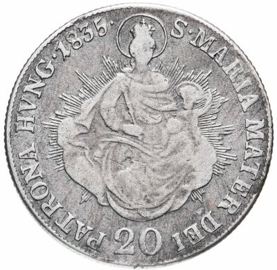 купить Венгрия 20 крейцеров 1835 знак монетного двора "В" - Кремница