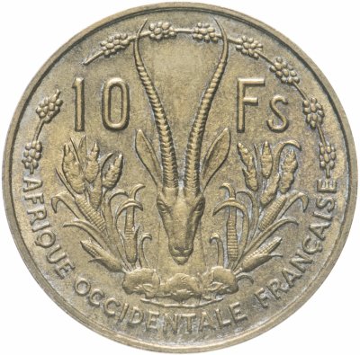 купить Французская Западная Африка 10 франков (francs) 1956
