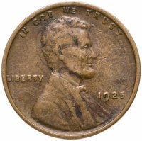 купить США, 1 цент (cent) 1925 Wheat Penny, Линкольн Без отметки монетного двора