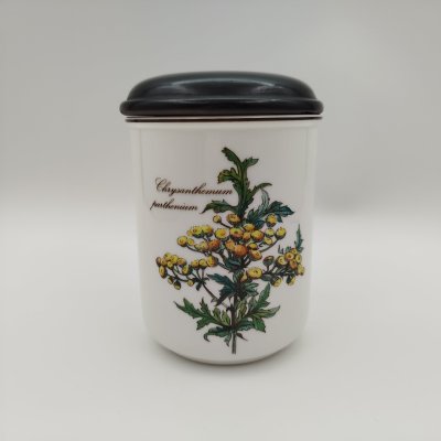 купить Банка "Chrysanthemum parthenium" ("Пижма девичья") для сыпучих продуктов (для чая, специй), серия "Botanica", фарфор, деколь, дерево (крышка), Villeroy & Boch, фарфор, деколь, дерево (крышка), Villeroy & Boch, Люксембург, 1980-2002 гг.
