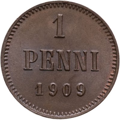 купить 1 пенни (penni) 1909, Российская Финляндия