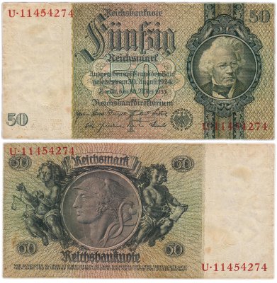 купить Германия 50 рейхсмарок 1933 (Pick 182)