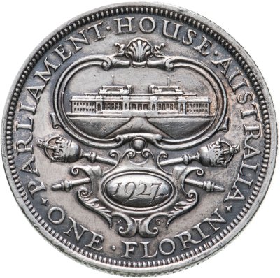 купить Австралия 1 флорин 1927 "Открытие здания парламента в Канберре"
