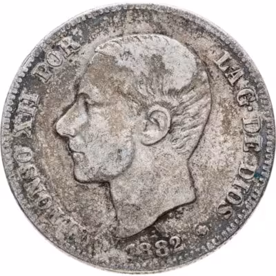 купить Испания 2 песеты (pesetas) 1882