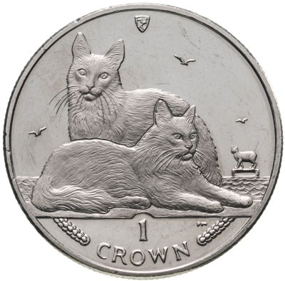 купить Остров Мэн 1 крона (crown) 2011 "Кошки - Турецкая ангора"