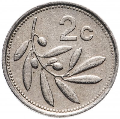 купить Мальта 2 цента (cents) 1986