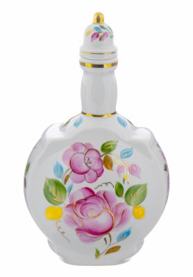 купить Штоф для напитков с цветочным декором, фарфор, роспись, СССР, 1970-1990 гг.