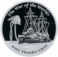 Купить Тувалу 1 доллар 2016 Proof "Корабли которые никогда не плавали - HMS thunder child Война миров" в футляре, с сертификатом