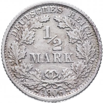 купить Германия(Германская Империя) 1/2 рейх марки 1906 "F"
