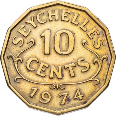 купить Сейшелы 10 центов (cents) 1974