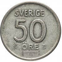 Купить Швеция 50 эре (ore) 1953-1961 случайный год