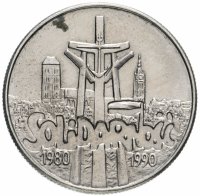 купить Польша 10000 злотых (zlotych) 1990 "10 лет независимому самоуправляемому профсоюзу «Солидарность»"