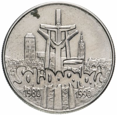 купить Польша 10000 злотых (zlotych) 1990 "10 лет независимому самоуправляемому профсоюзу «Солидарность»"