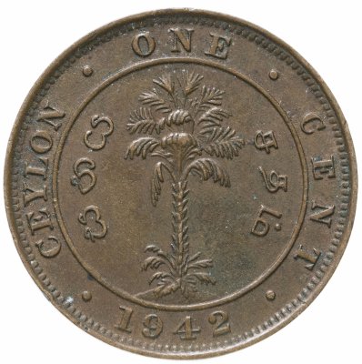 купить Цейлон 1 цент (cent) 1942