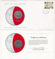 Купить Серия «Монеты всех стран мира» - Остров Мэн 10 пенсов (pence) 1978 (монета и 1 марка в конверте)