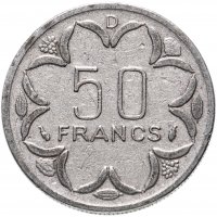купить Центральная Африка (BEAC) 50 франков (francs) 1977 Отметка на реверсе "A" - Чад