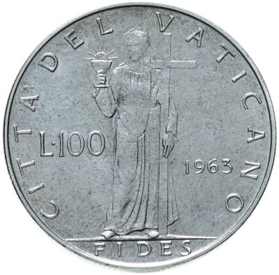 купить Ватикан 100 лир 1963