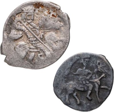 купить Древняя Русь, Иван Грозный - набор из 2 монет: копейка и 1/2 копейки 1535-1584 гг., в альбоме с историческим описанием и сертификатом подлинности