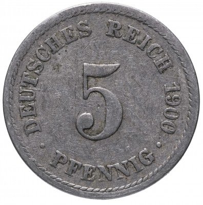 купить Германия 5 рейх пфеннигов 1900 "A"