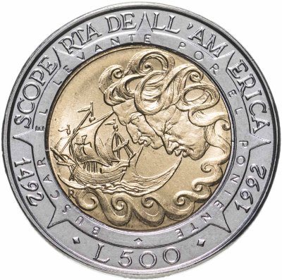 купить Сан-Марино 500 лир 1992 "Открытие Америки"